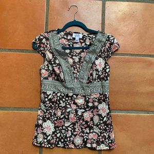 LOFT Floral Shirt size 2